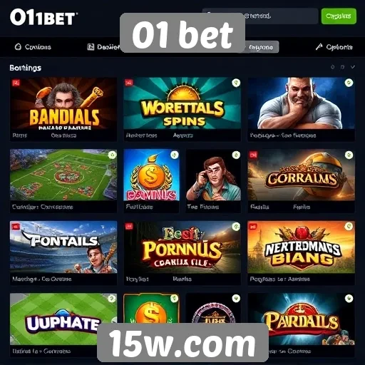 Principais jogos disponíveis na plataforma 01 bet